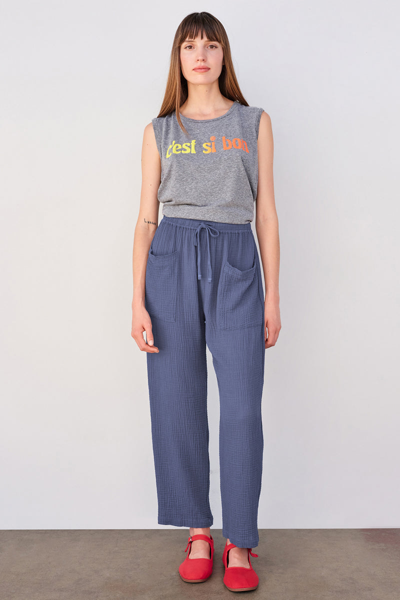 Sundry Pull-on Pant with Patch Pockets in Navy