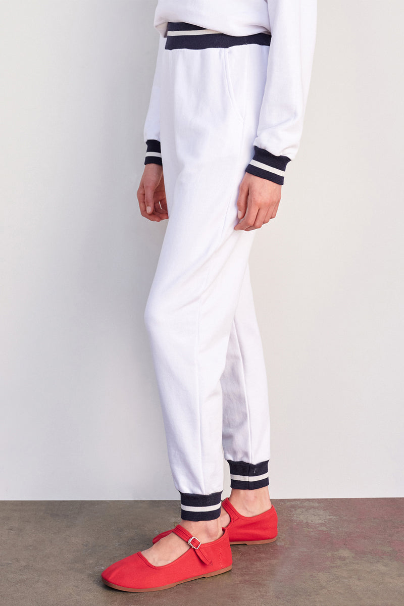 Sundry Jogger with Trim in White