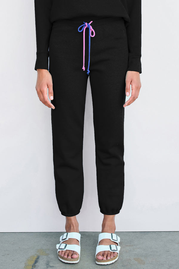 Sundry Jogger with Rainbow Cord in Black