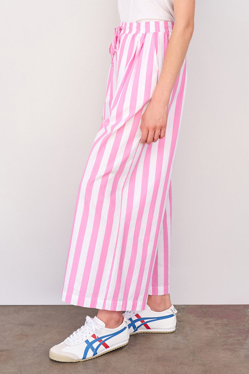 Sundry Candy Striped Wide Leg Pant in Magenta