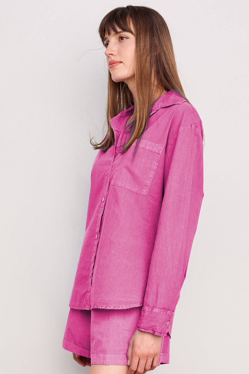 Sundry Voile Button Down in Pigment Magenta