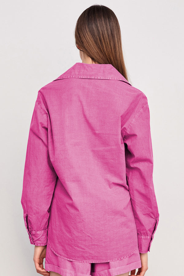 Sundry Voile Button Down in Pigment Magenta