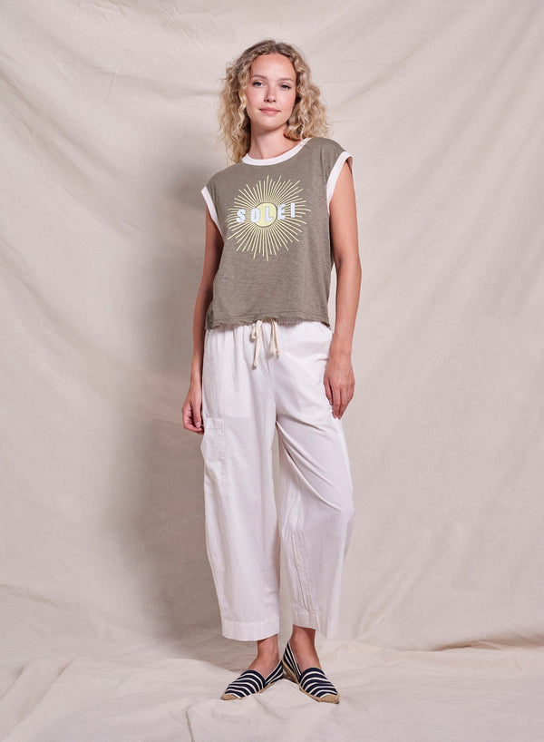 Sundry Soleil Cropped Muscle Tank in Fern