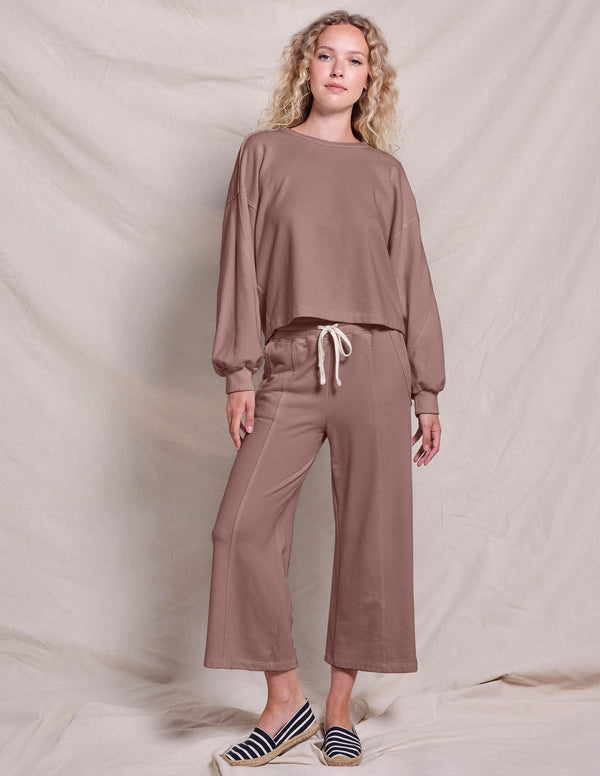 Sundry Raw Seamed Lounge Pant in Taupe