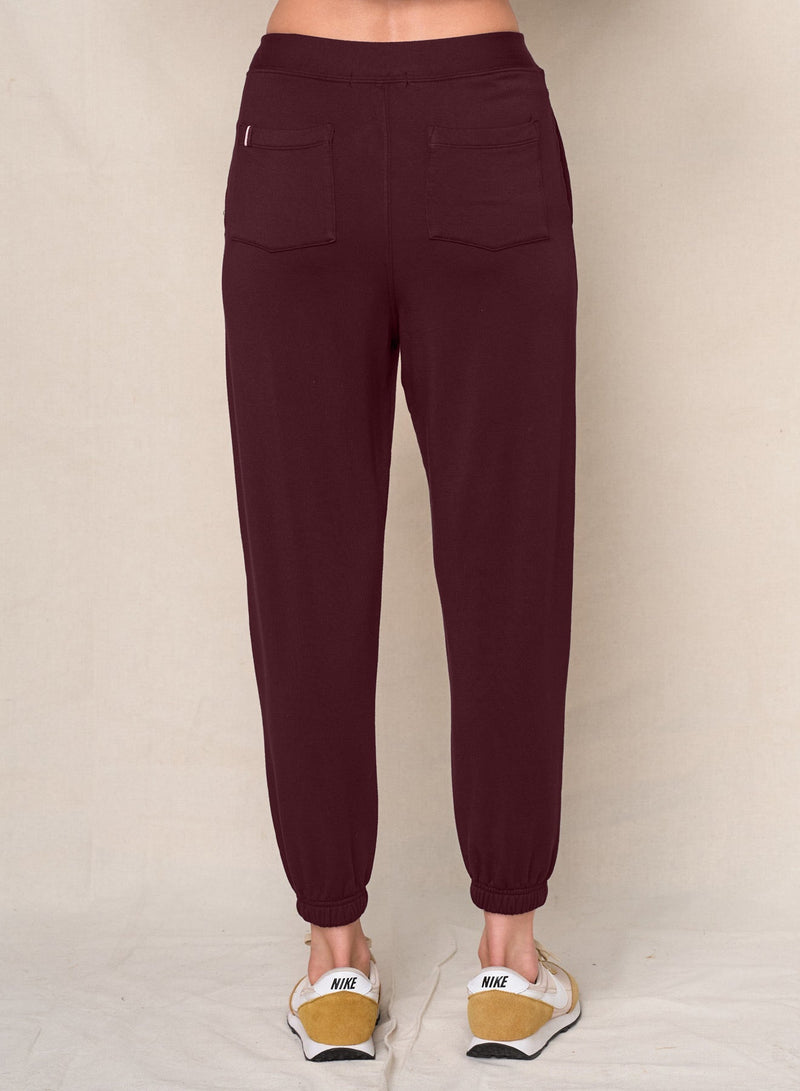 Softest Fleece Sweatpants With Pockets in Cabernet