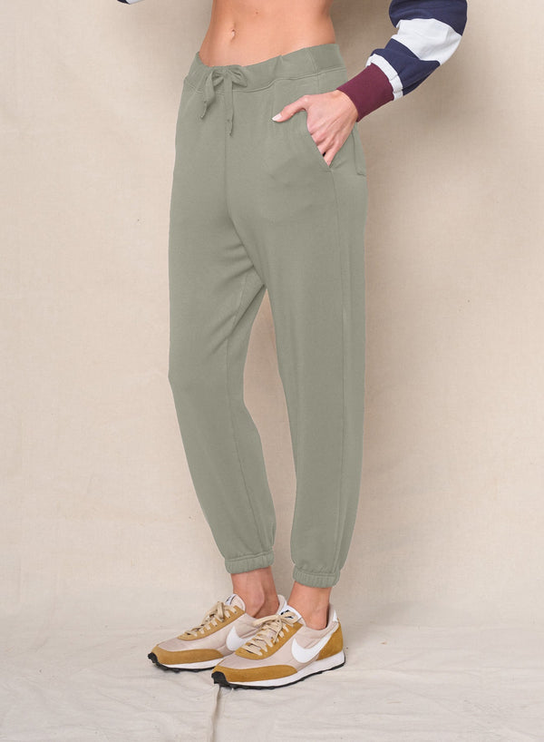Softest Fleece Sweatpants With Pockets in Thyme