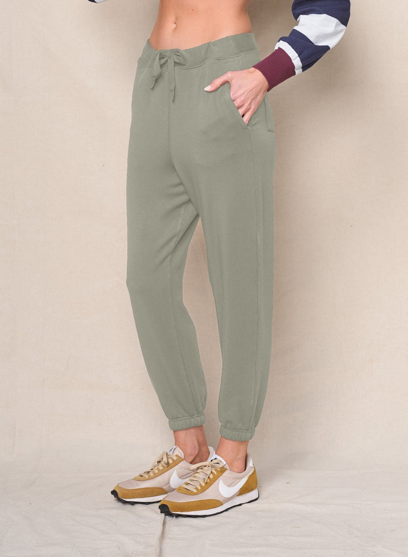 Softest Fleece Sweatpants With Pockets in Thyme