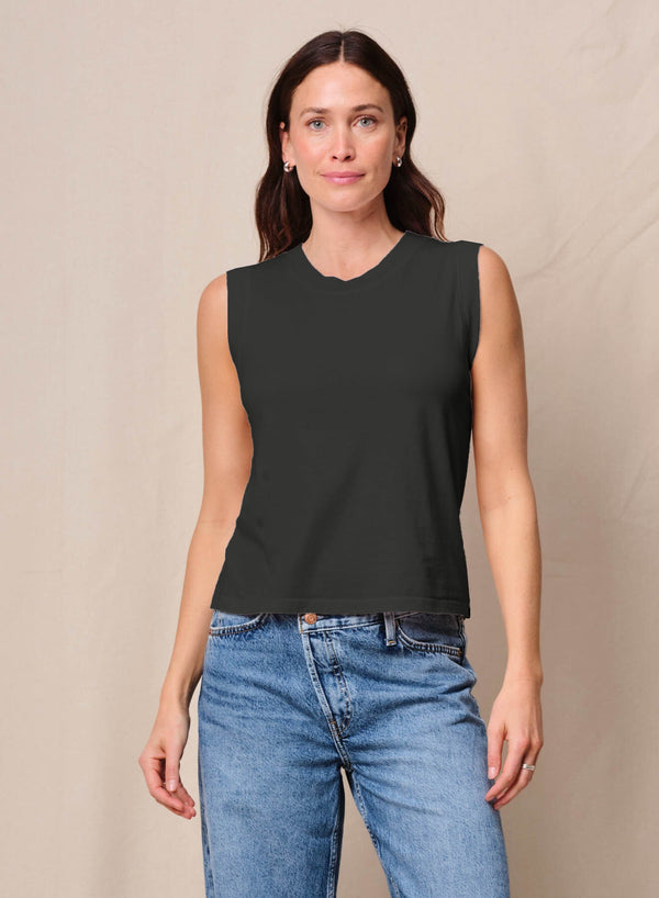 Cloud Jersey Muscle Tank in Black