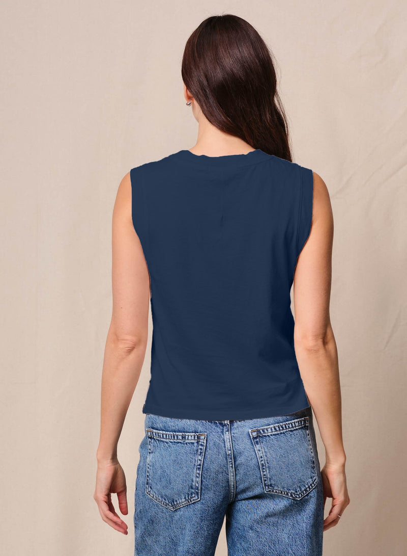 Cloud Jersey Muscle Tank in New Navy