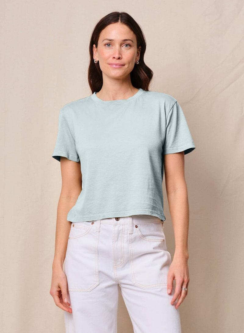 Cloud Jersey Short Sleeve Crew in Sea Glass