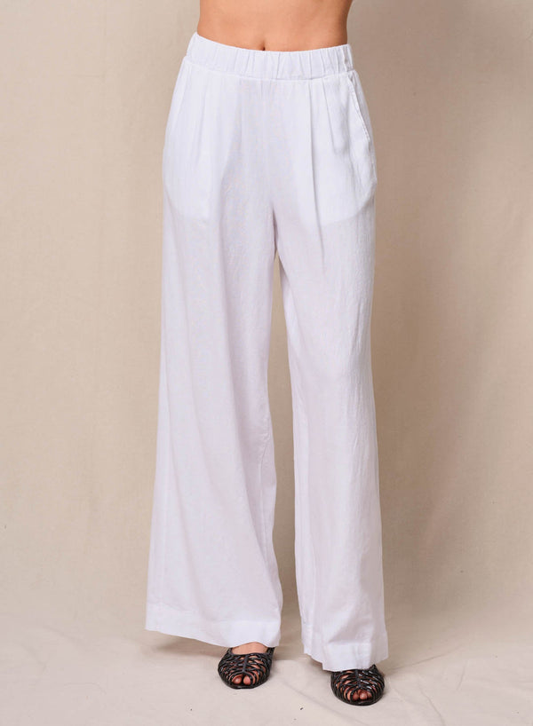 Linen Pull-On Trouser in White