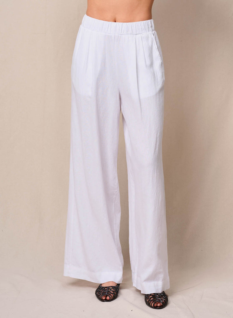 Linen Pull-On Trouser in White