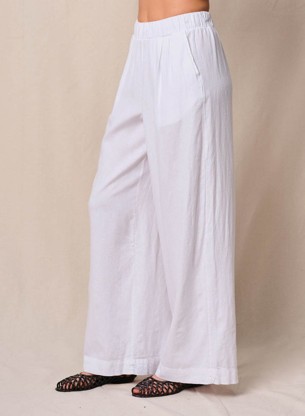 Linen Pull-On Trouser in White