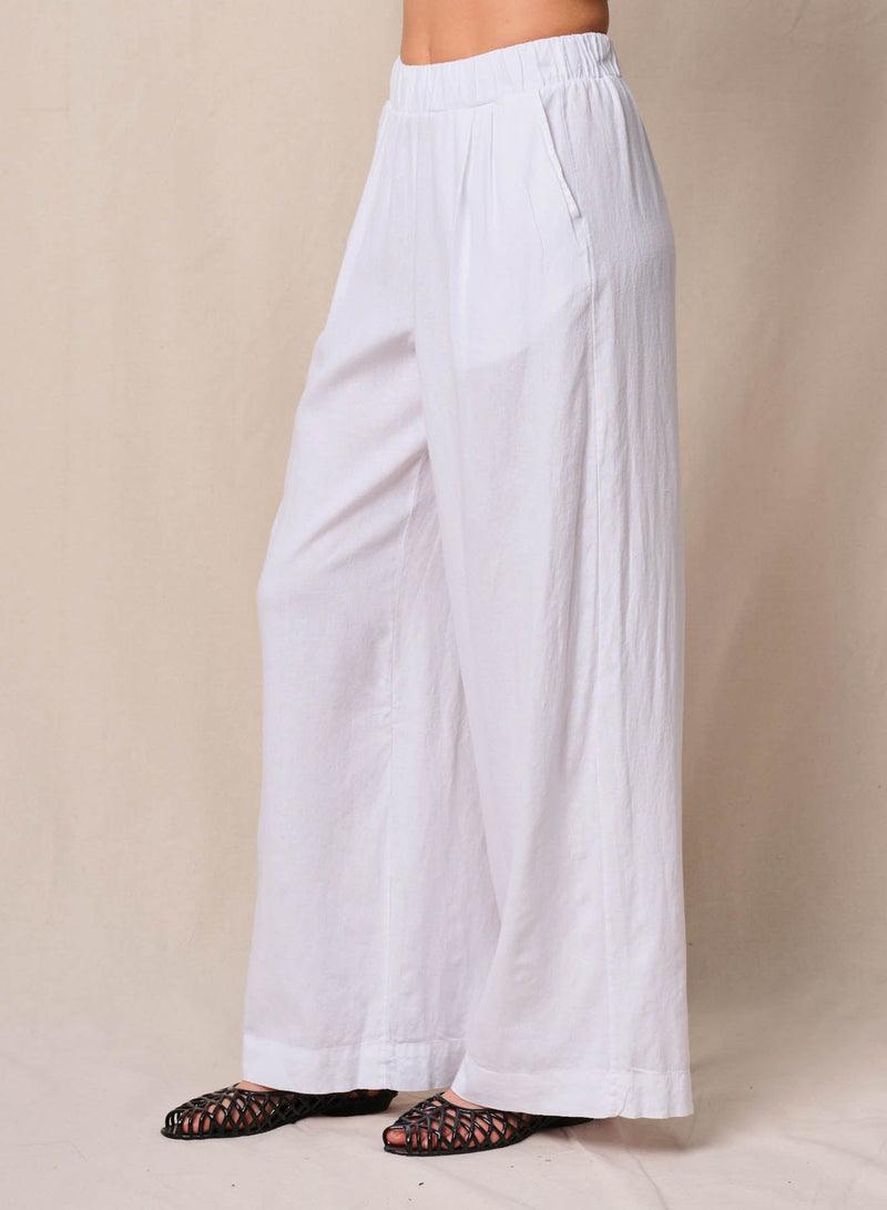 Linen Pull-On Trouser in White