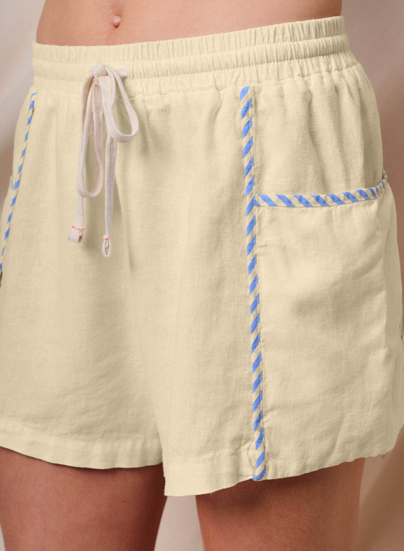 Sundry Linen Short in Lemon Tint