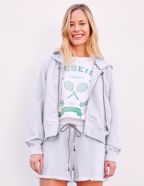 Sundry Horizon Zip Hoodie in Optic White