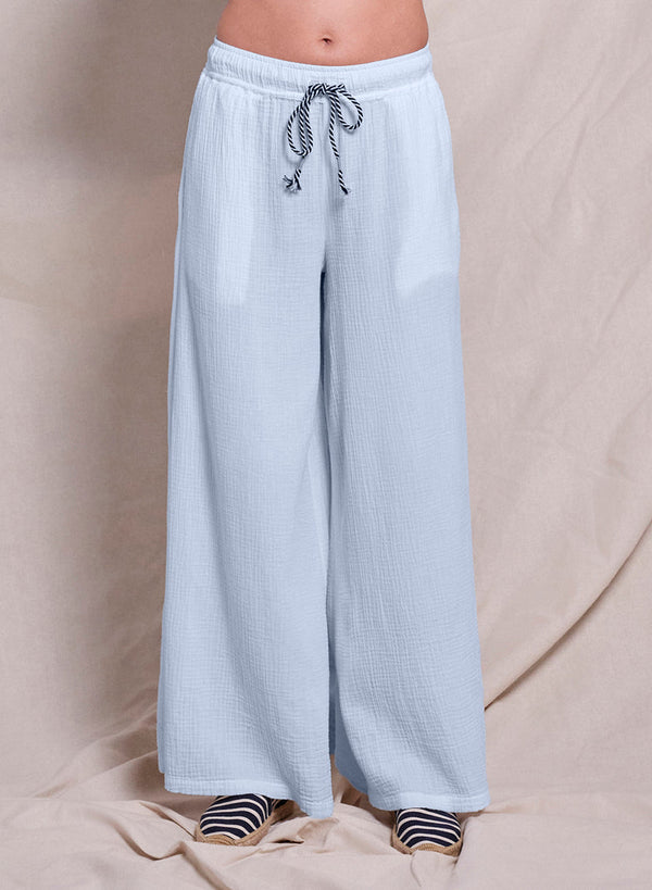 Sundry Wide Leg Pant in Chambray