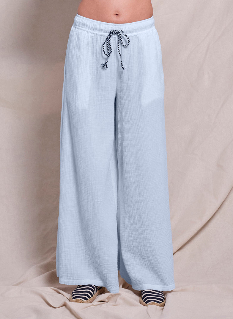 Sundry Wide Leg Pant in Chambray