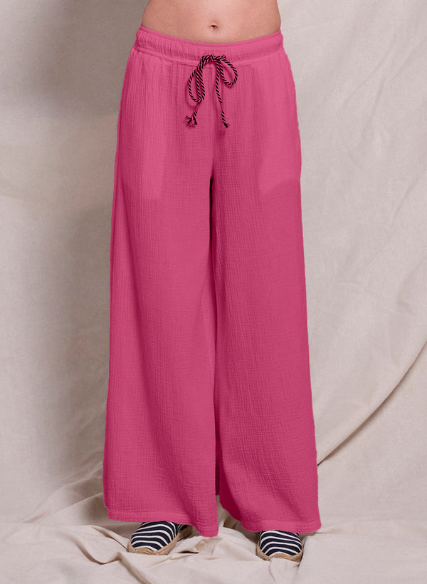Sundry Wide Leg Pant in Cranberry