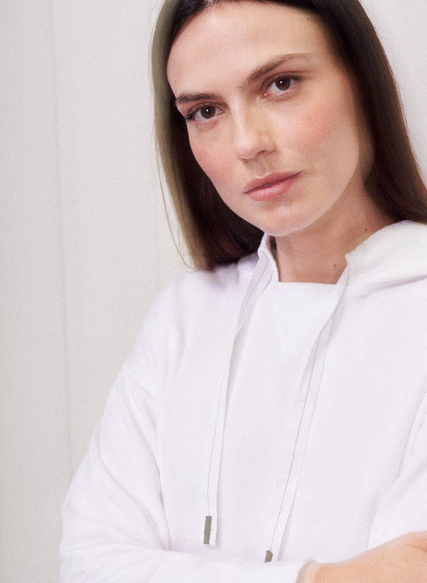 Softest Fleece Hoodie Pullover in White