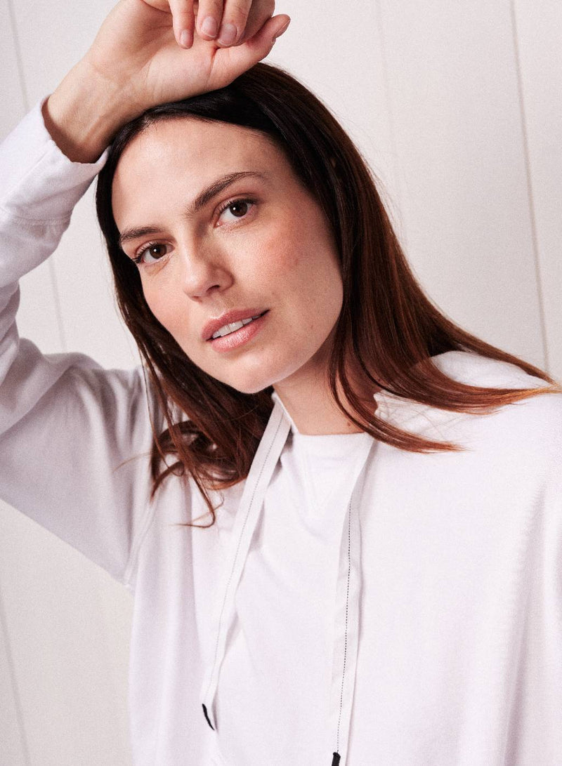 Softest Fleece Hoodie Pullover in White