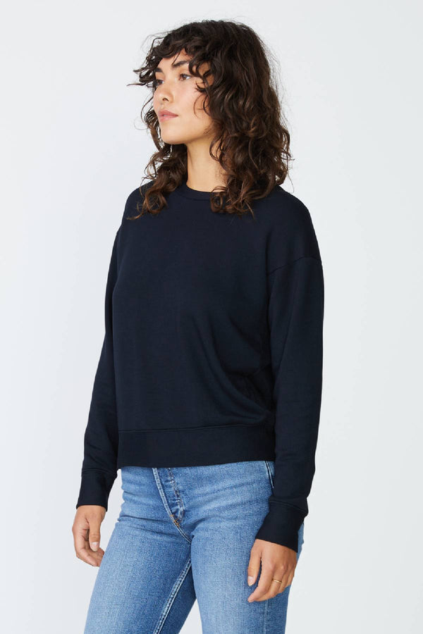 Stateside Softest Fleece Crewneck Sweatshirt in Black