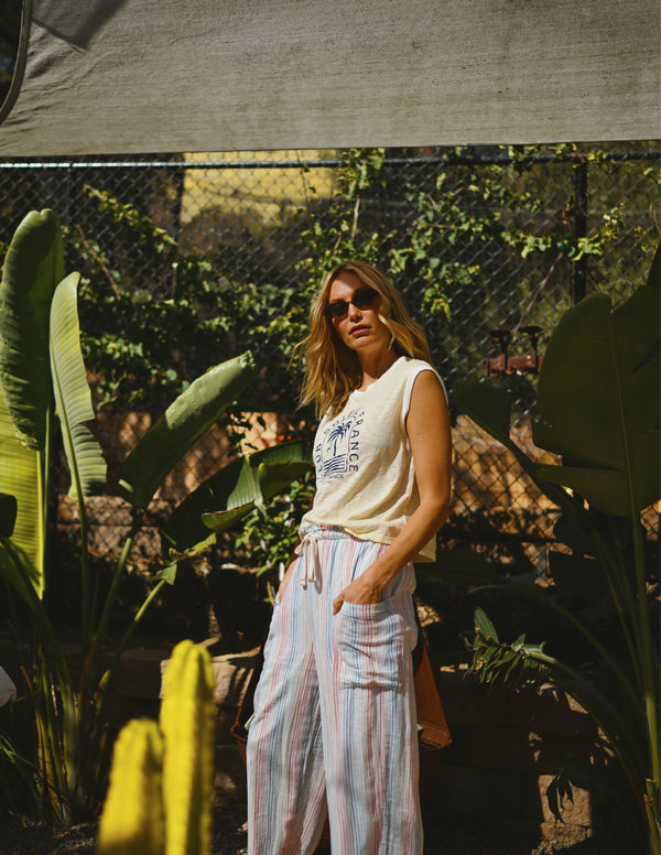 Sundry Club Soleil Cropped Muscle Tank in Lemon Tint