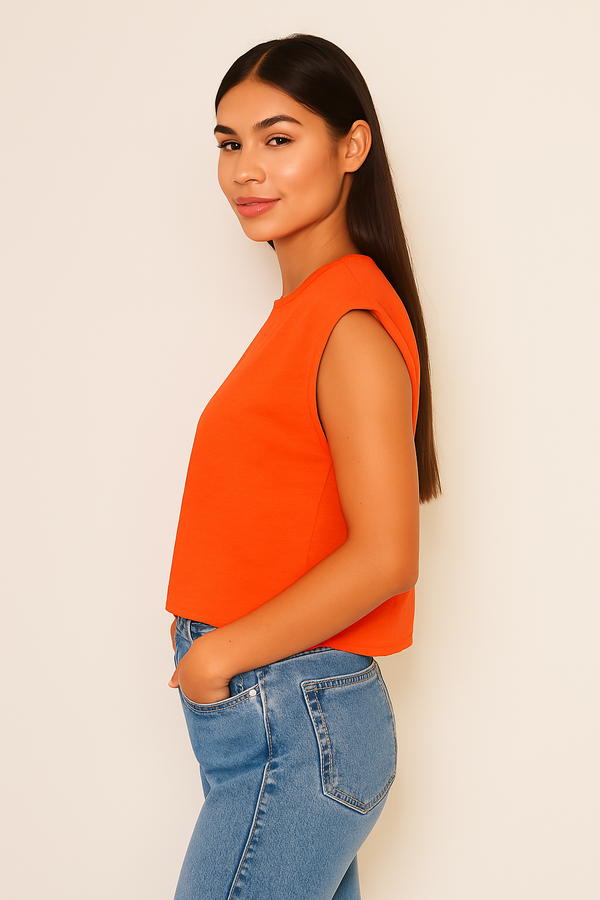 Sundry Muscle Tank in Bright Coral