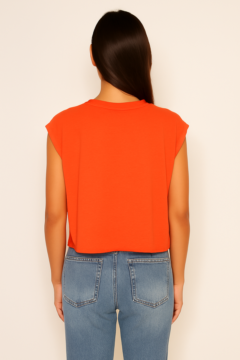 Sundry Muscle Tank in Bright Coral