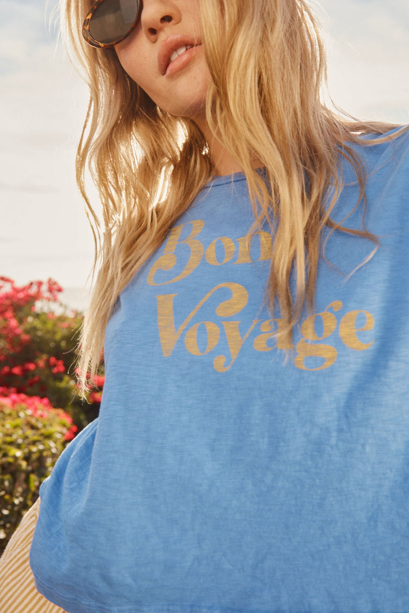 Sundry Bon Voyage Muscle Tank in Ocean-close up campaign picture