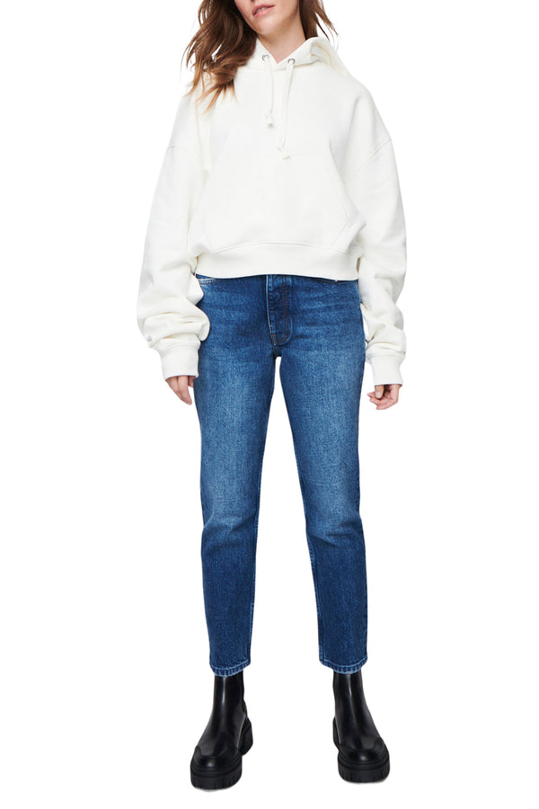 Women's Cropped Hoodie in Off White