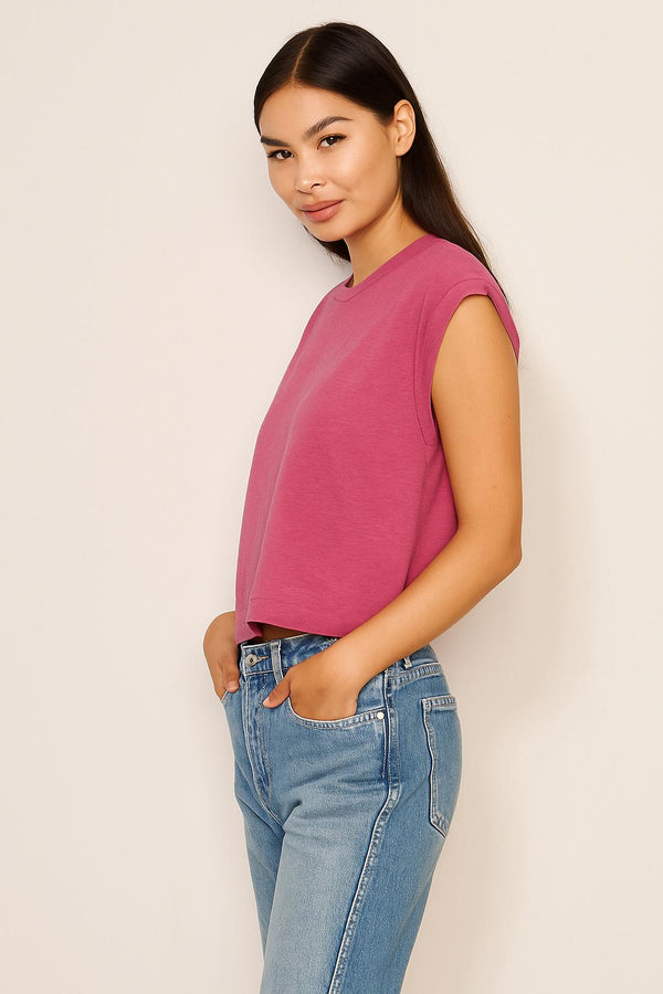 Sundry Muscle Tank in Cranberry