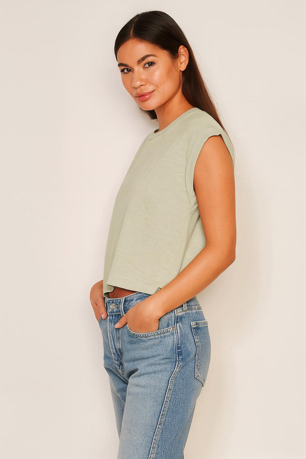 Sundry Muscle Tank in Olive Oil