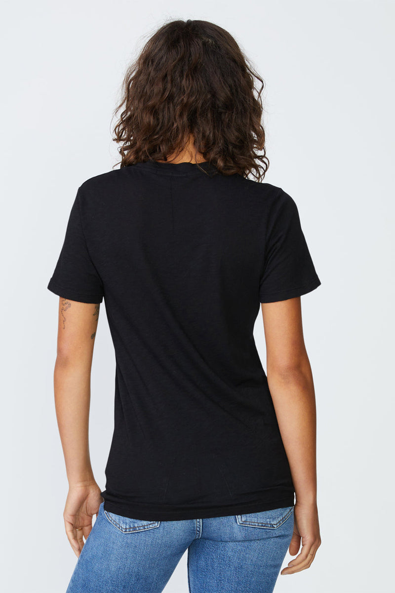 Supima Slub Jersey Short Sleeve T-Shirt in Black - back