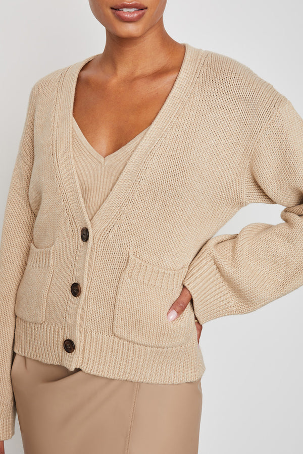 Bailey 44 Lana Sweater Cardigan in Birch - 3/4 view
