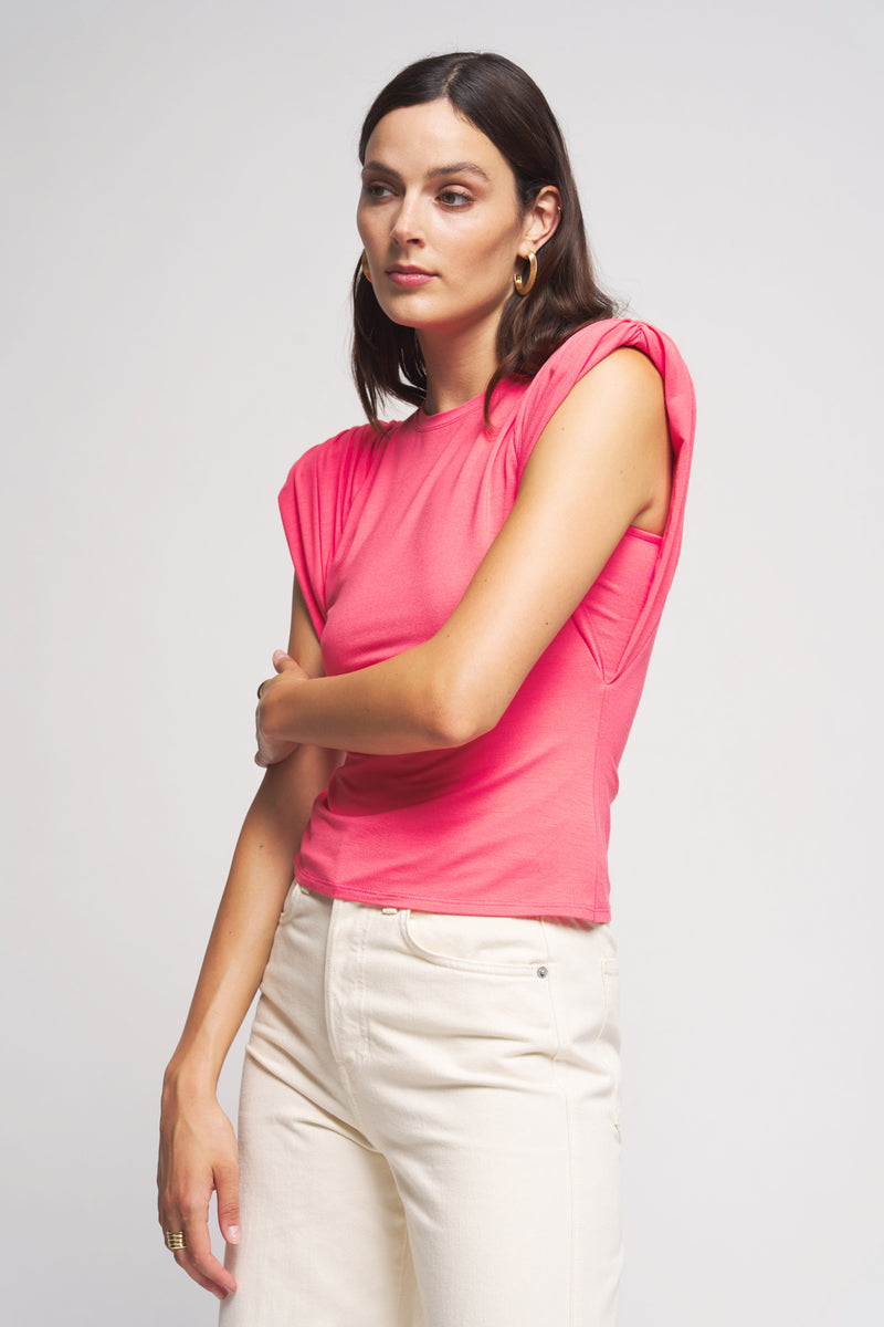 Bailey 44 Agatha Top in Coral - 3/4 left side