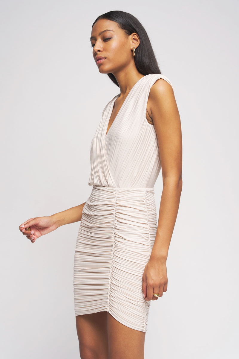 Bailey 44 Carlene Dress in Tapioca - side left side