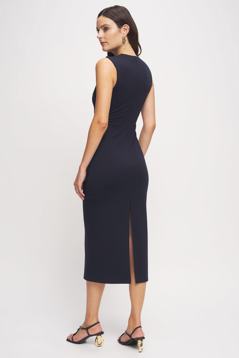 Bailey 44 Amelie Dress in Midnight Blue - back 3/4 view