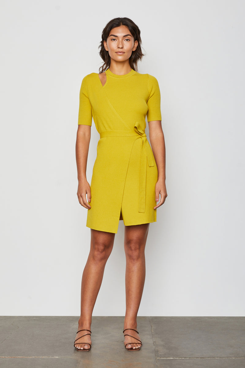 Bailey 44 Yana Sweater Wrap Dress in Lichen - front
