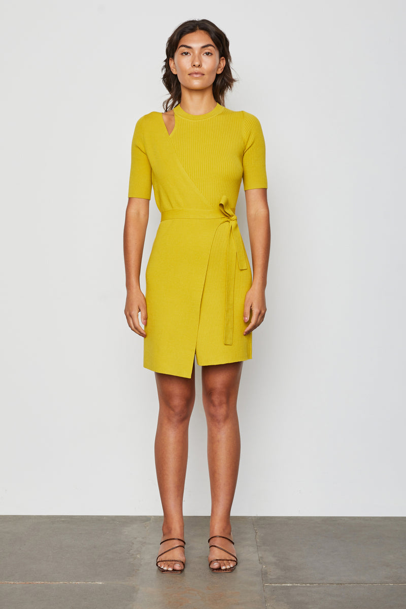 Yana Dress in Lichen - front standing straight