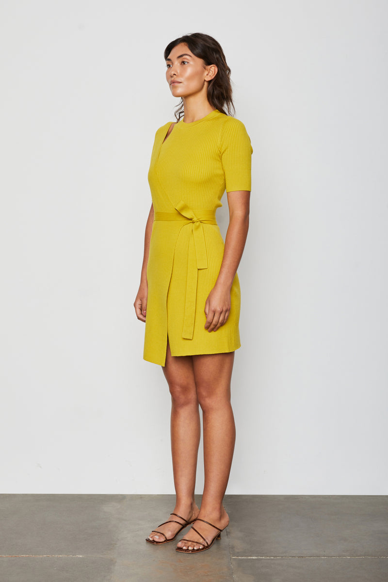 Yana Dress in Lichen - 3/4 side view