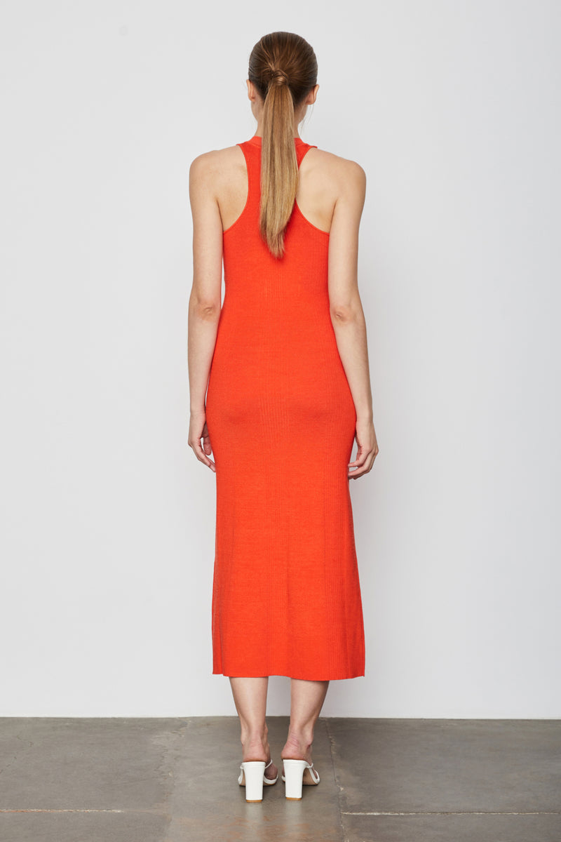 Bailey 44 Kim Sweater Maxi Dress in Orange Punch - back view