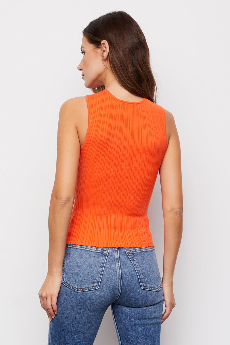 Orange Crossed-Halter Top