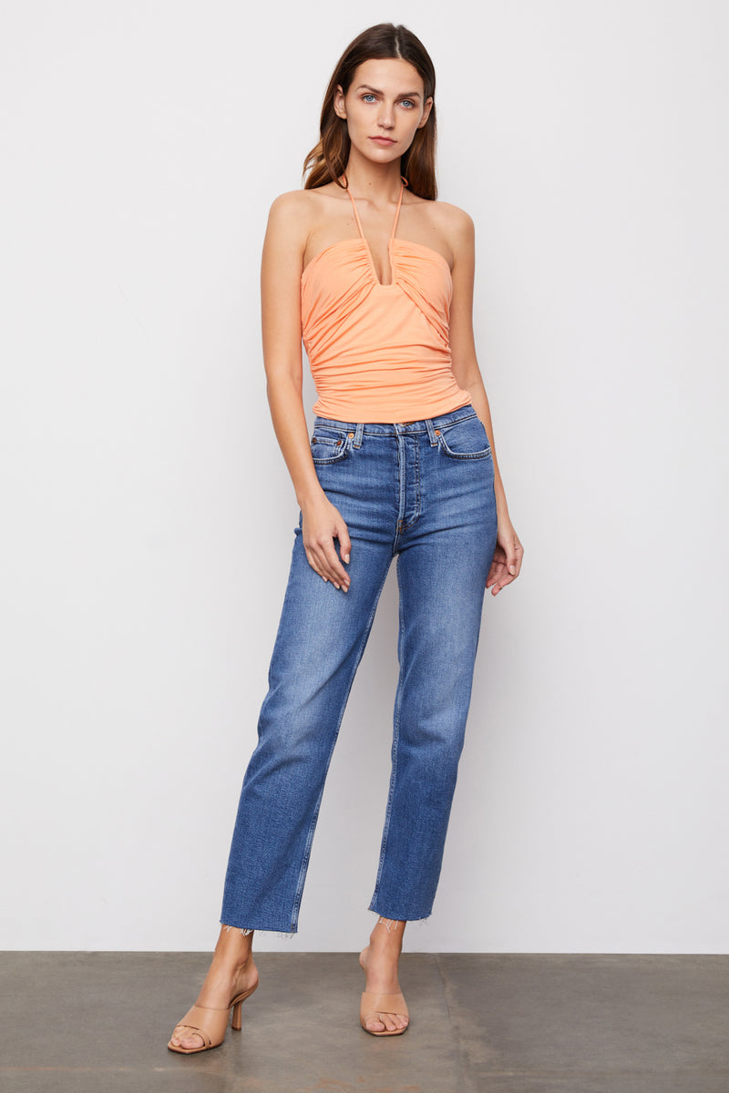Bailey 44 Nell Top in Cantaloupe - front paired with jeans