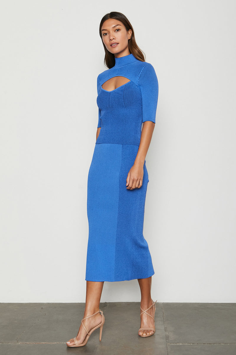 Jillian Sweater Top in Power Blue.