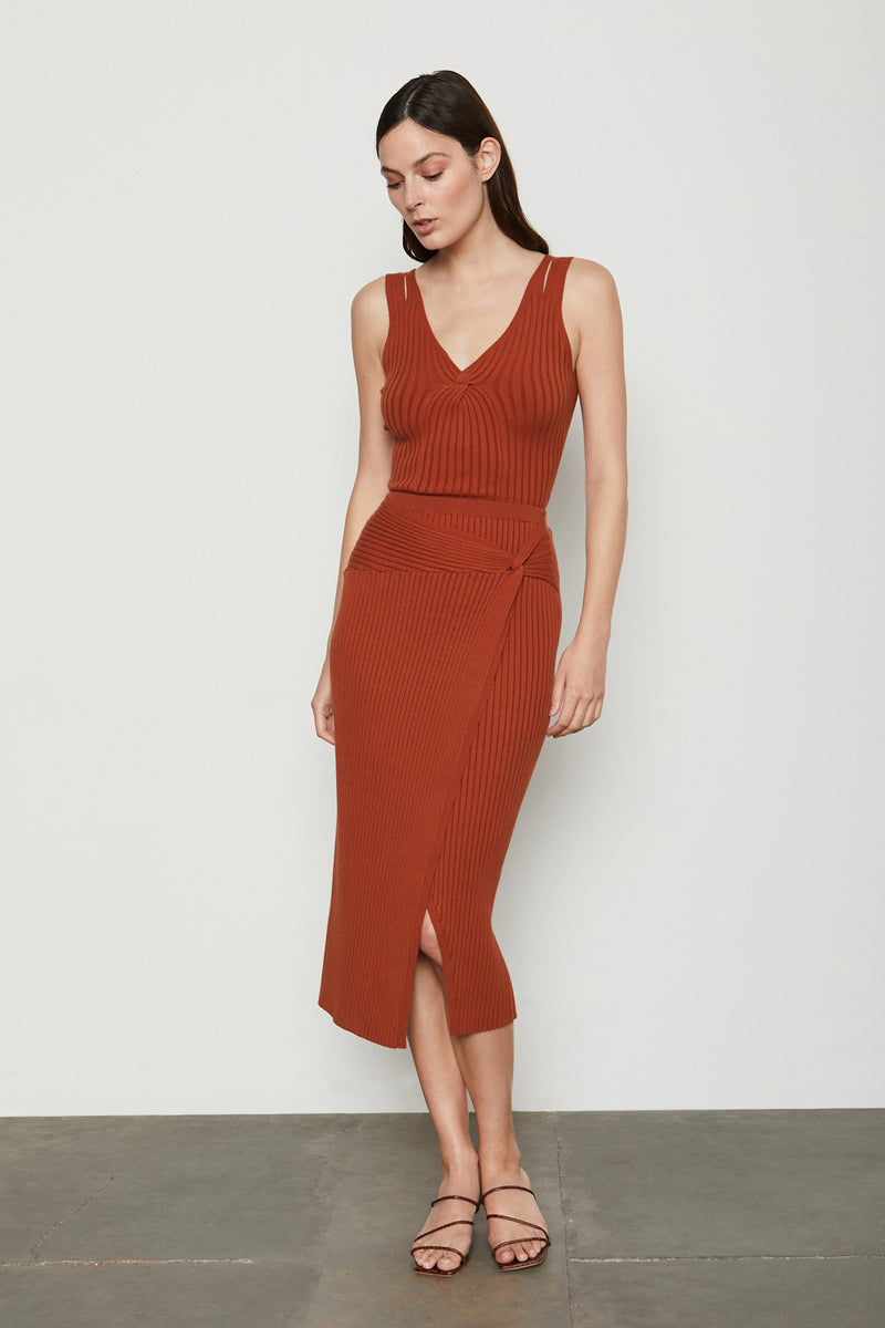 Bailey 44 Bexley Knitwear Midi Skirt in Awake - front full length