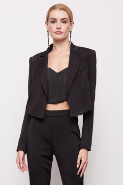 Monica Jacket in Black - front view 