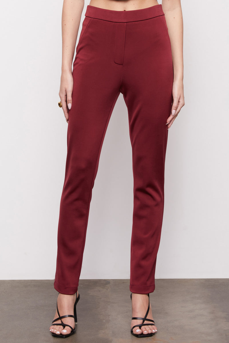 Bailey 44 Gemma Pant in Cabernet - front close