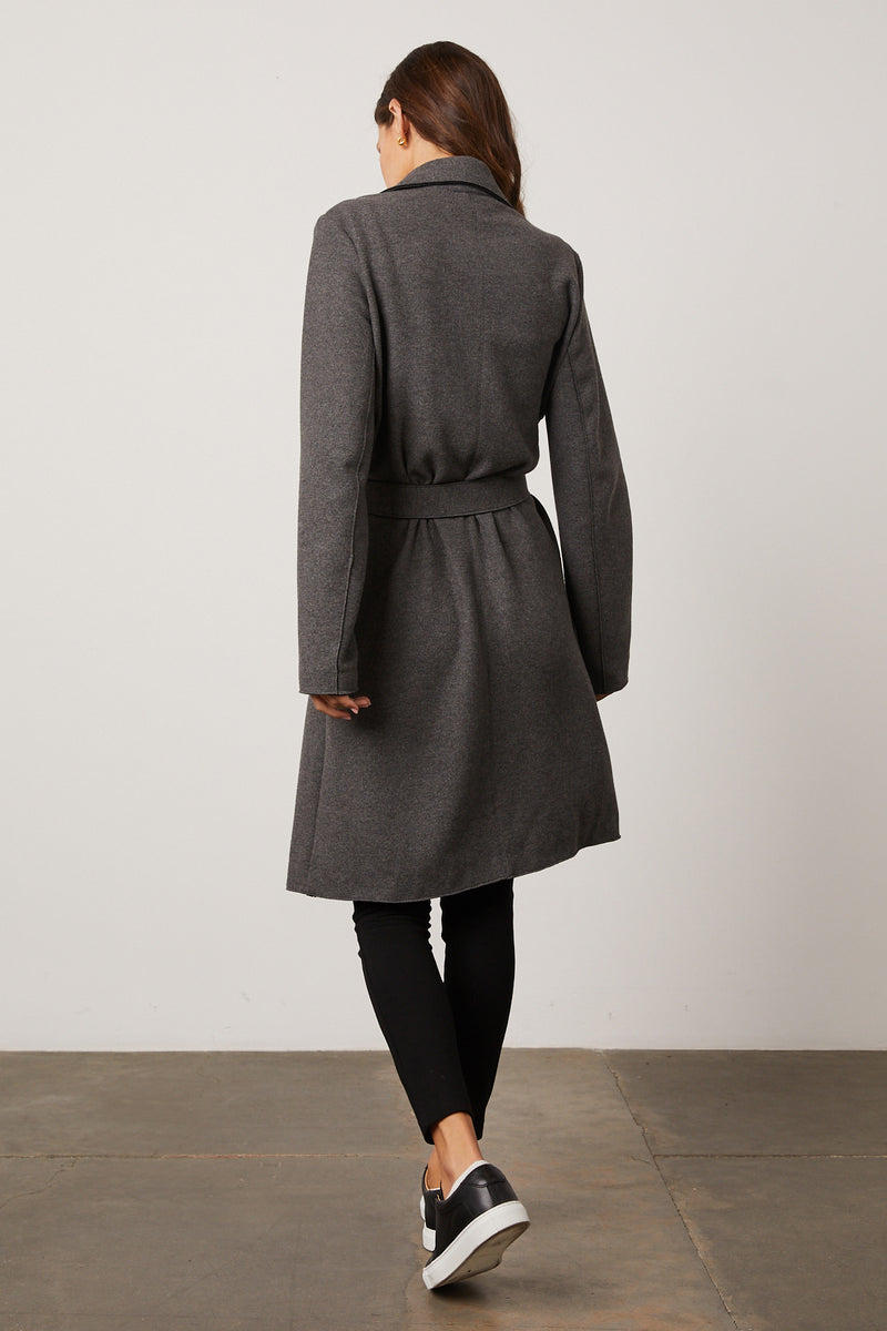 Freya Knit Trench in Anthracite - back
