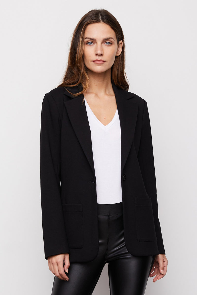 Ella Jacket in Black - unbuttoned
